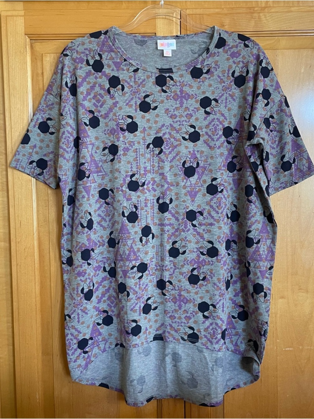 Used LuLaRoe Gray Tee Irma with Minnie Silhouettes